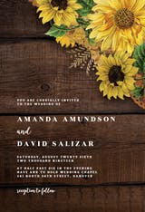 Rustic Sunflowers - Wedding Invitation